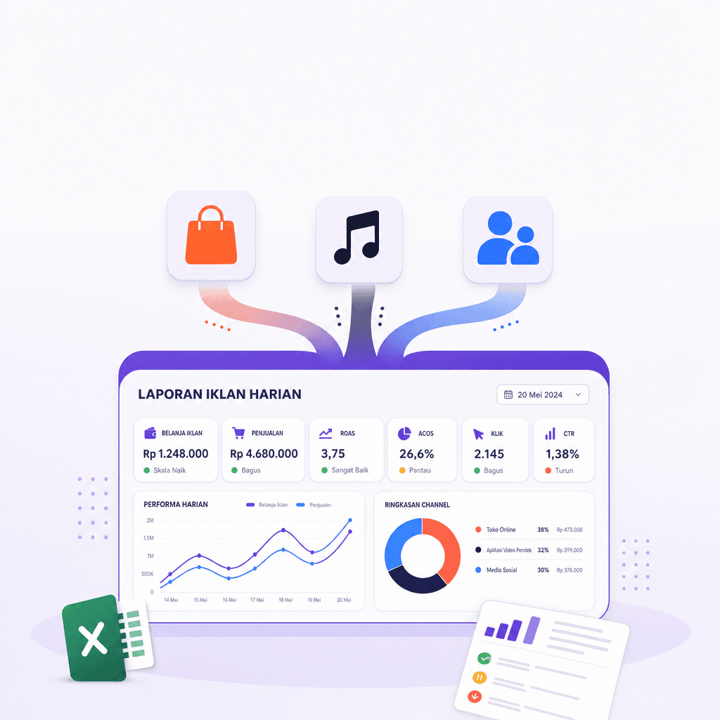 Daily ads report Shopee, TikTok & Meta