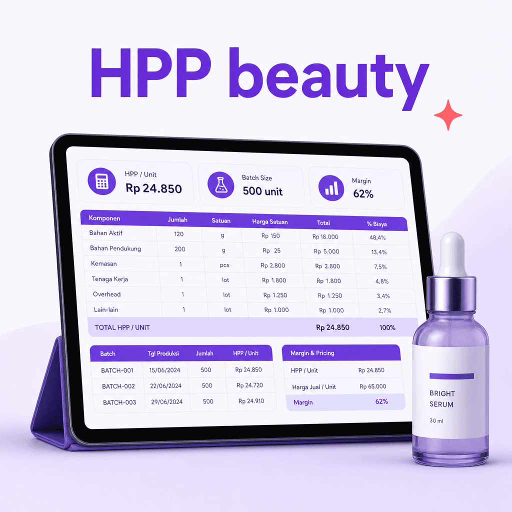 HPP & margin skincare + batch/expiry