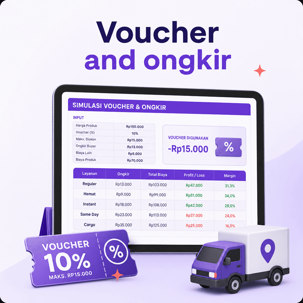 Simulasi voucher & free-ongkir seller