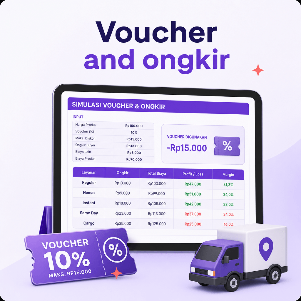 Simulasi voucher & free-ongkir seller